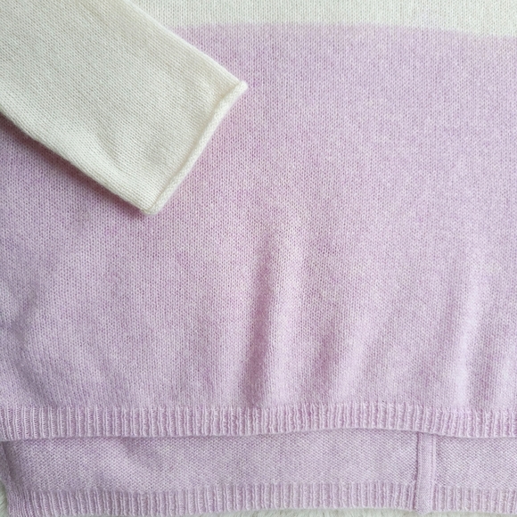360 Cashmere Color Block Lavender Super Soft Sweater - Picture 4 of 8
